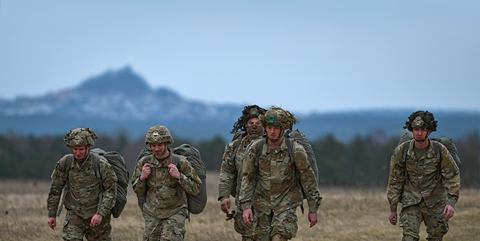 Service members in action