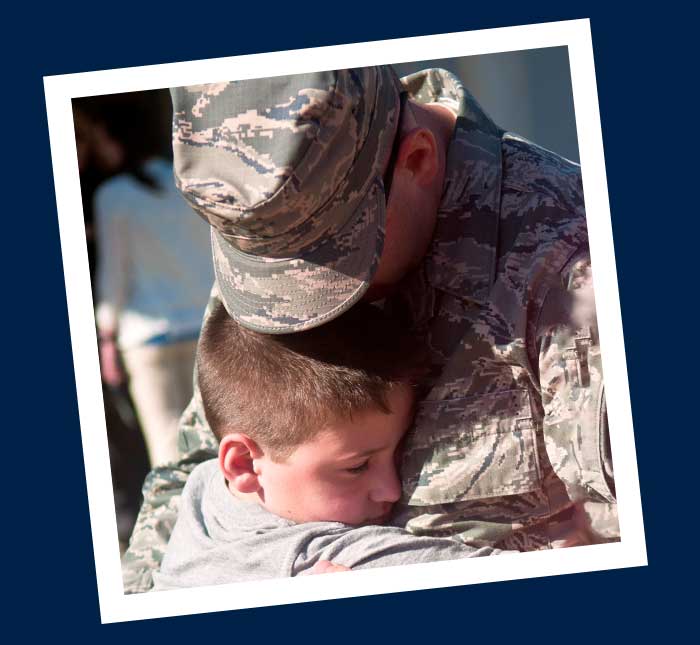 Military child reunited with service member