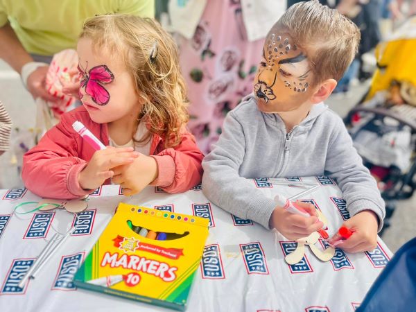 Children supporting USO's Easter Eggstravaganza
