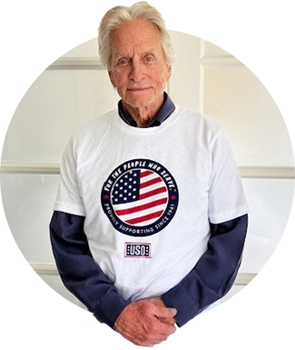 Michael Douglas in 2024 USO T-shirt