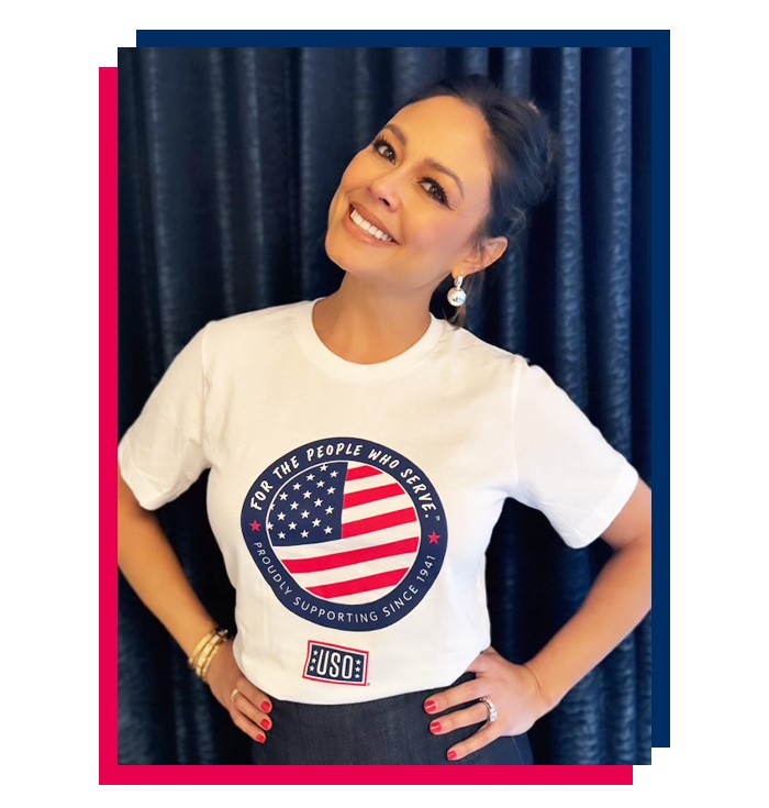 Vanessa Lachey in 2024 USO T-Shirt