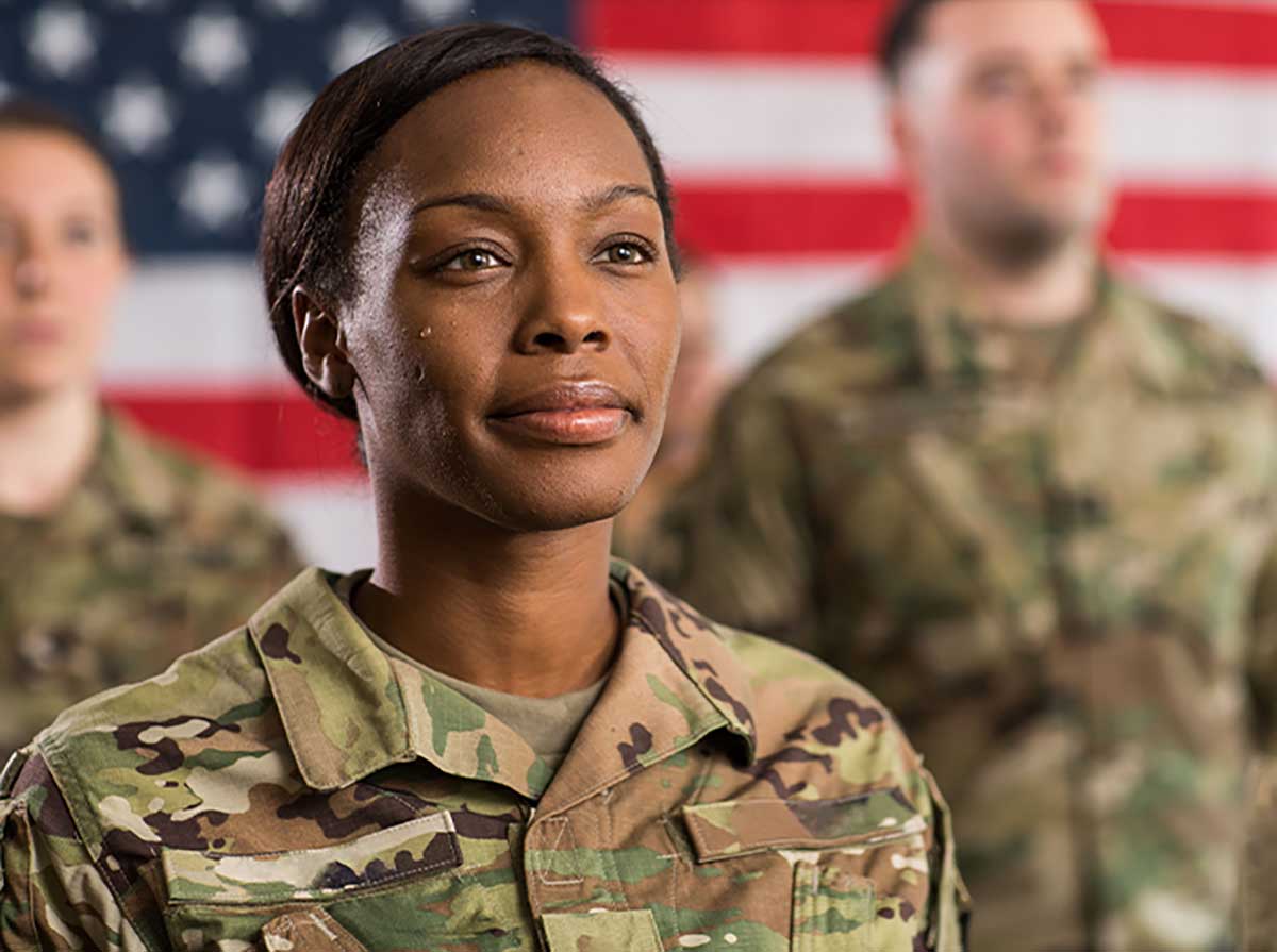 Service member in uniform.