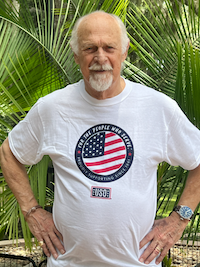 Gerald McRaney wearing a USO t-shirt