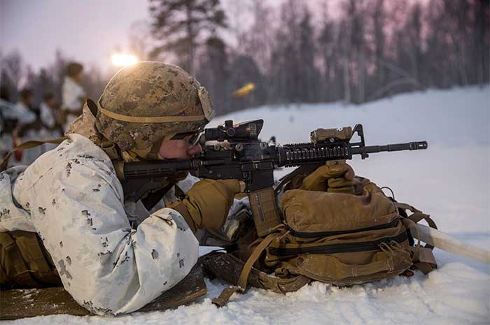 Photo of service member in snow