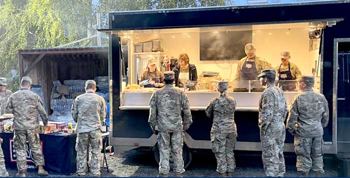 Service member at mobile center