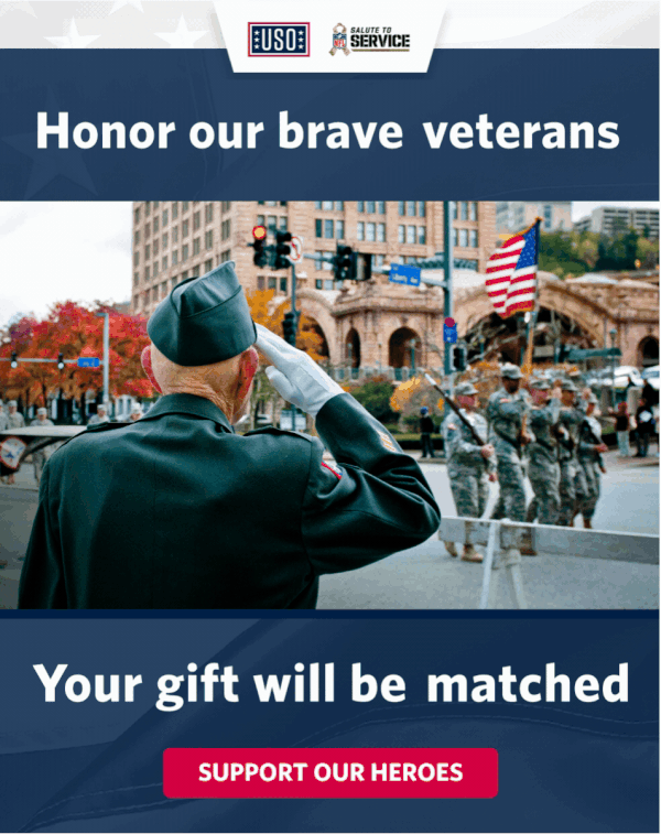 Honor our brave veterans - your gift will be matched