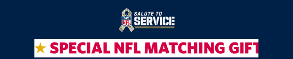 Salute to Service logo.  Special NFL matching gift
