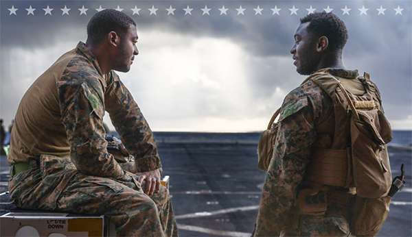 Service members in conversation