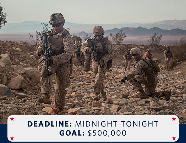 DEADLINE: MIDNIGHT TONIGHT. GOAL: $500,000 DEADLINE: MIDNIGHT TONIGHT. GOAL: $500,000