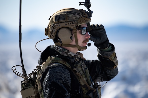 Service member saluting 