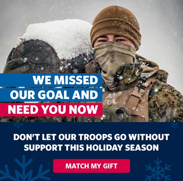 Don't let our troops go without support this holiday season