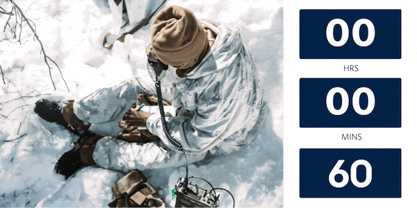 Service member in the snow Service member in the snow