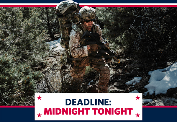 Service member jpeg. DEADLINE: MIDNIGHT TONIGHT