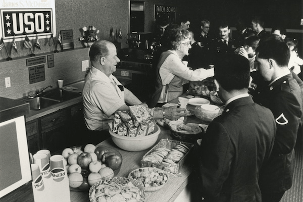 GIF: Image of USO in 1941 | Image of USO today